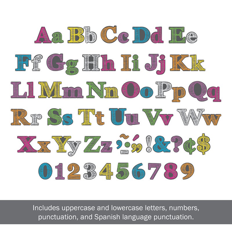 Barker Creek 468-Piece Chalk Letter Pop-Out Set, Includes Two Packages of Letters - 234 Pieces Black and White and 234 Pieces Rainbow Chalkboard Letters, Classrooms, Offices, Presentations (3508) - Image 2